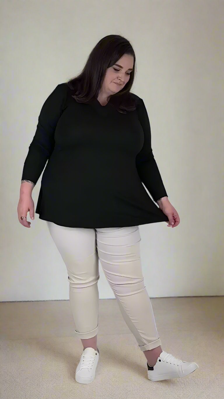 High V-Neck A-Line Top