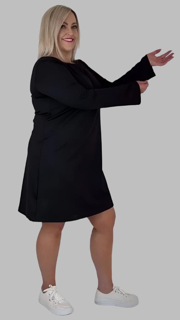  Boat Neck Bell Sleeve Dress