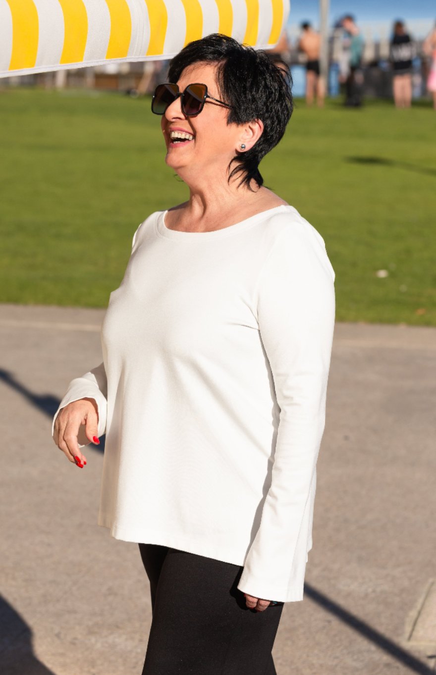 White Bell-Sleeve Top