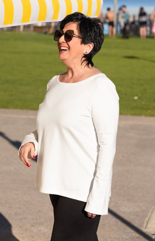 White Bell-Sleeve Top