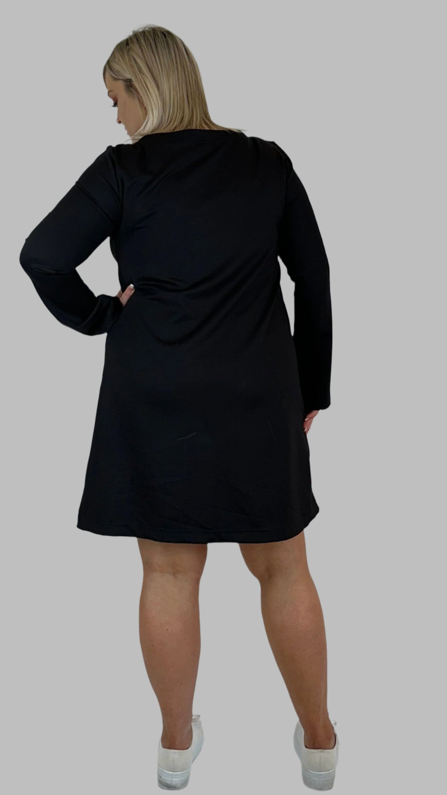  Boat Neck Bell Sleeve Dress