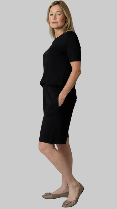 Black shorts showing side pockets