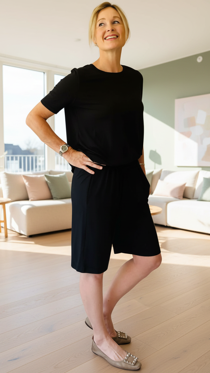 Black shorts with side pockets