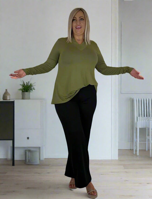 High V-Neck A-Line Top