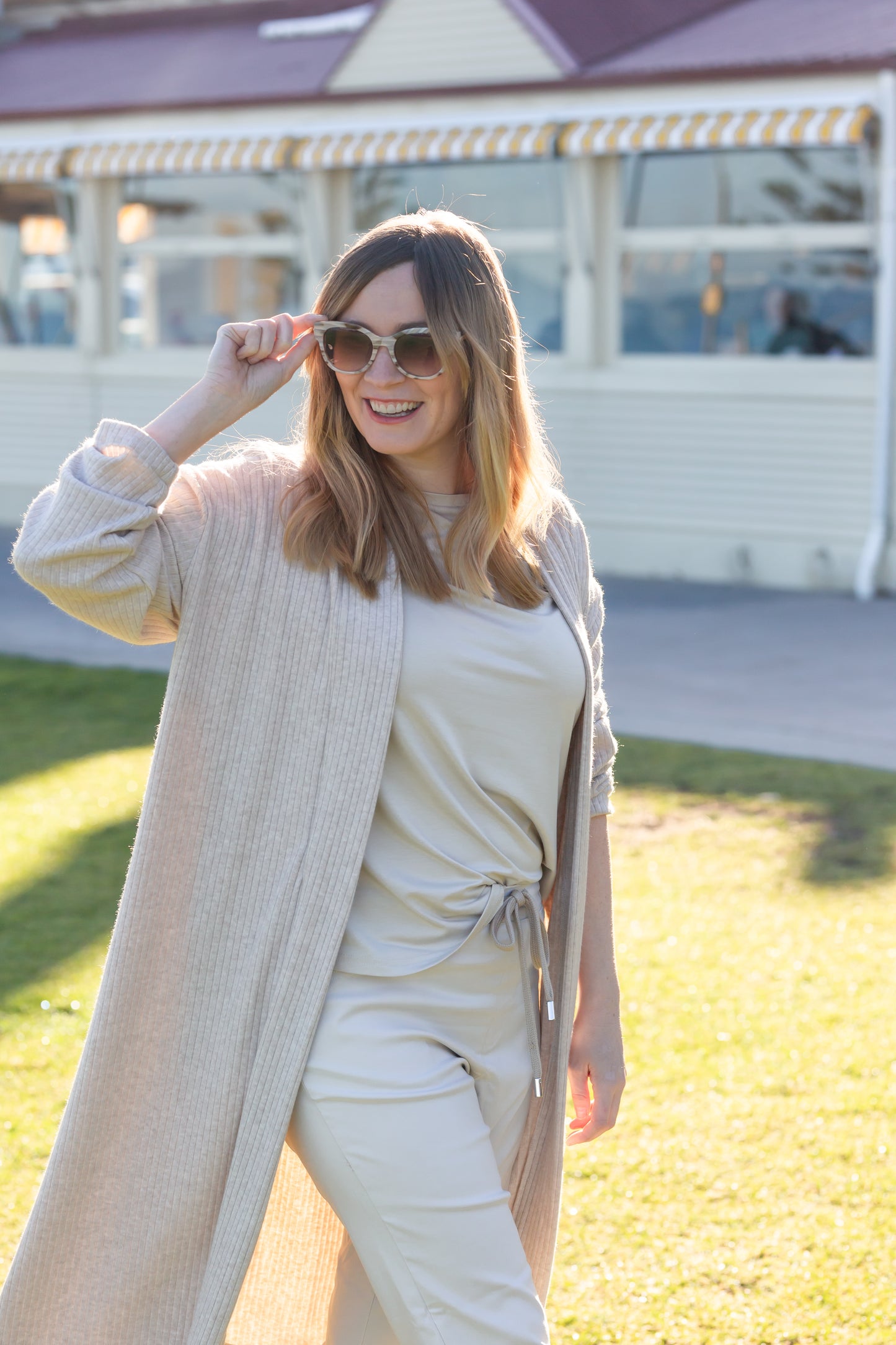 Oatmeal longline maxi cardigan