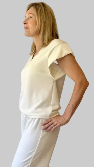 V-Neck Top Ivory side