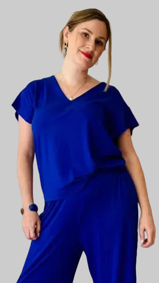 V-Neck Top colour Ocean
