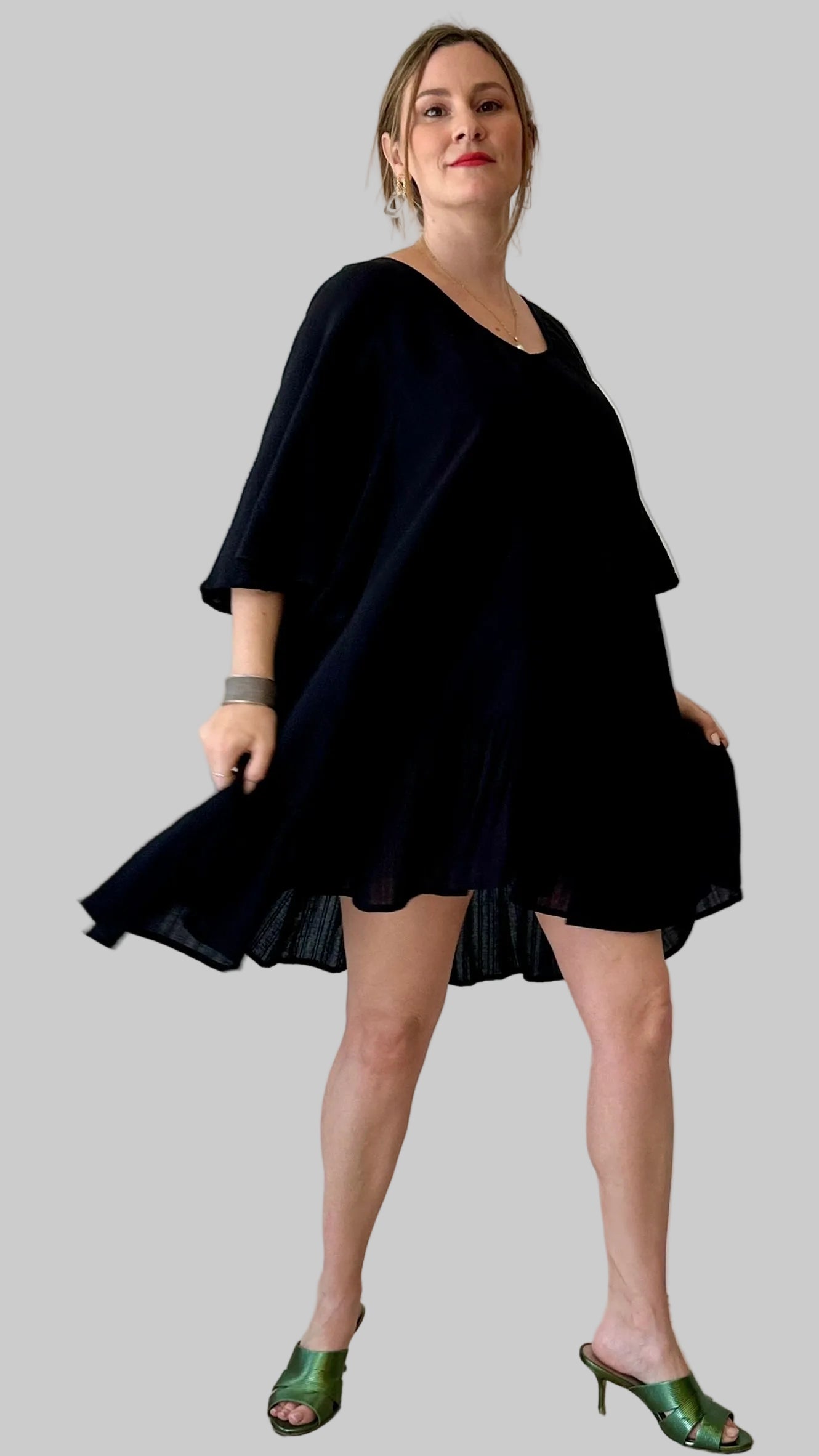 V-neck little black dress 