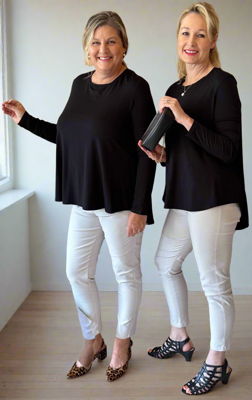 Yoke Back Tee Black