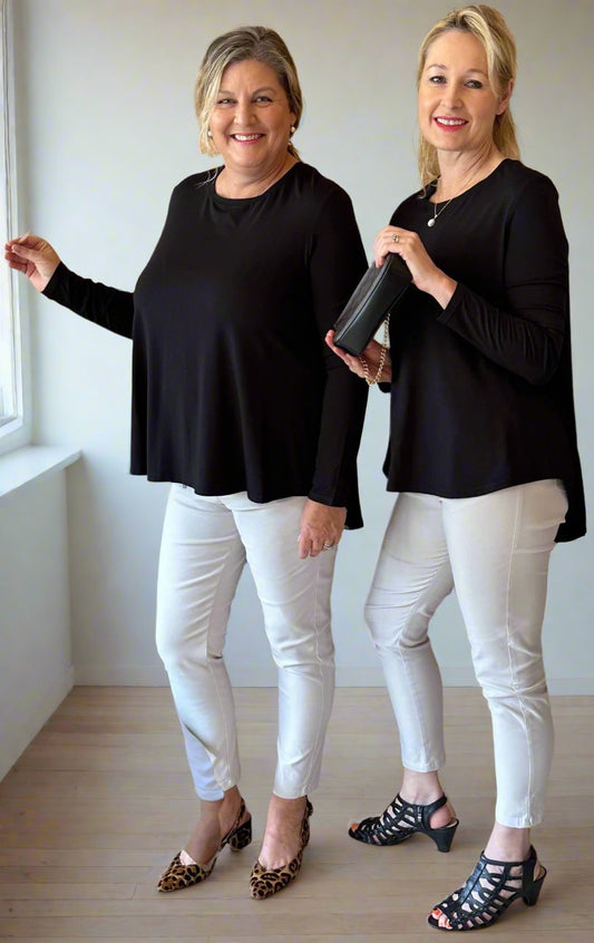 Yoke Back Tee Black