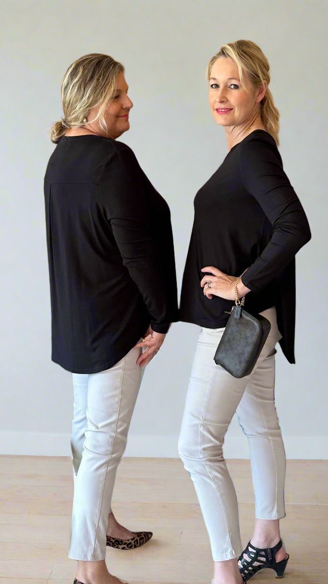 Yoke Back Tee Black side